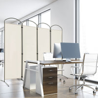 White 4-Panel Folding Room Divider – 221 × 188cm