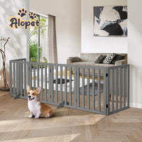 Freestanding Foldable MDF Pet Gate – 3 Sizes, White or Grey