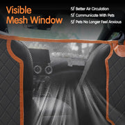 6-in-1 Orange Split Dog Car-Seat Hammock with Mesh Window