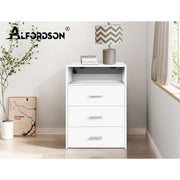 White Fold-Away Vanity Desk with Mirror, 3 Drawers & Hidden Stool