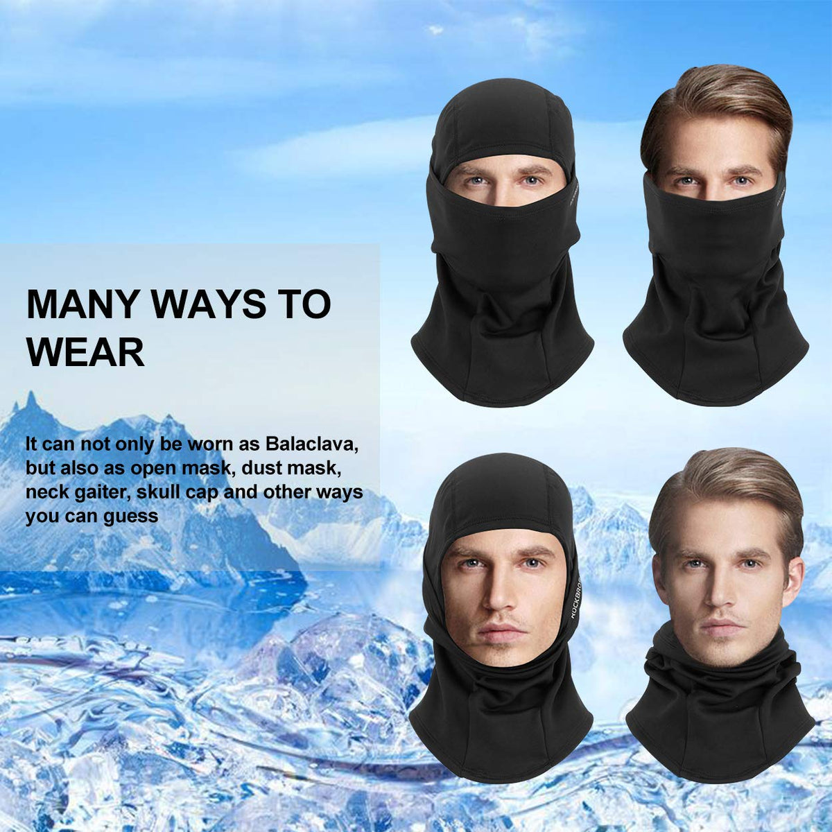ROCKBROS Thermal Fleece Balaclava & Neck Warmer