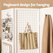 4-Panel White Pine Folding Room Divider