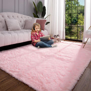 Ultra-Soft Washable Shaggy Area Rug – Pink, 80 × 160 cm