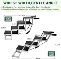 Extra-Wide Folding Dog Car Stairs – 48.7 cm, 100 kg Capacity