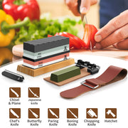 Four-Grit Waterstone Knife-Sharpening Set – 400 to 8000 Grit