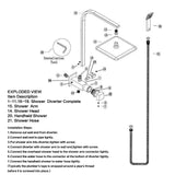 ACA International 12" Rectangle Extra Large High Pressure Shower Head Handheld Gooseneck Arm 2 in 1 Diverter Set, 3-Mode Handheld Shower Hand, Full Body Shower Set for Bathroom (Black)