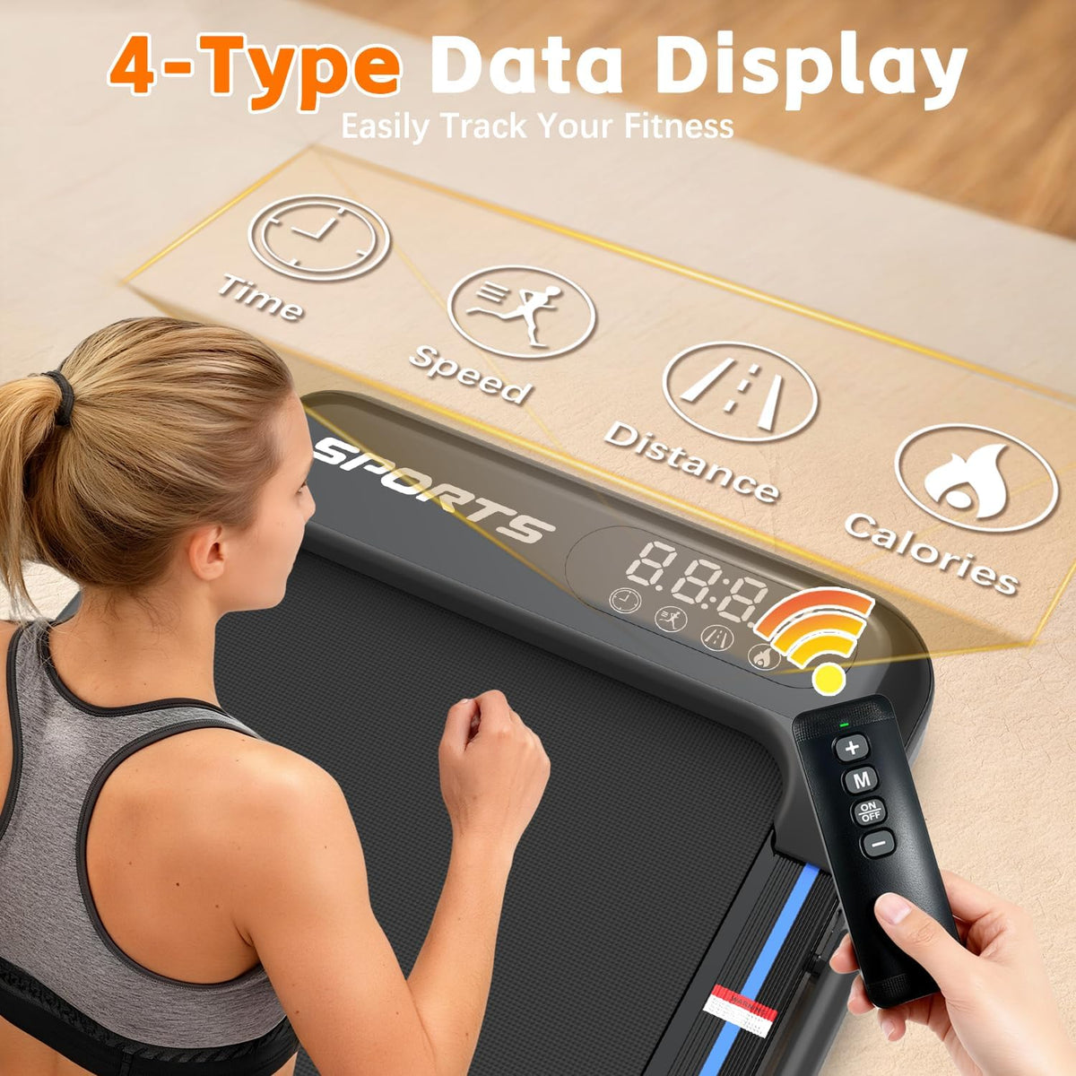 3-in-1 Foldable Walking Pad Treadmill with Handle & 9% Incline – Black
