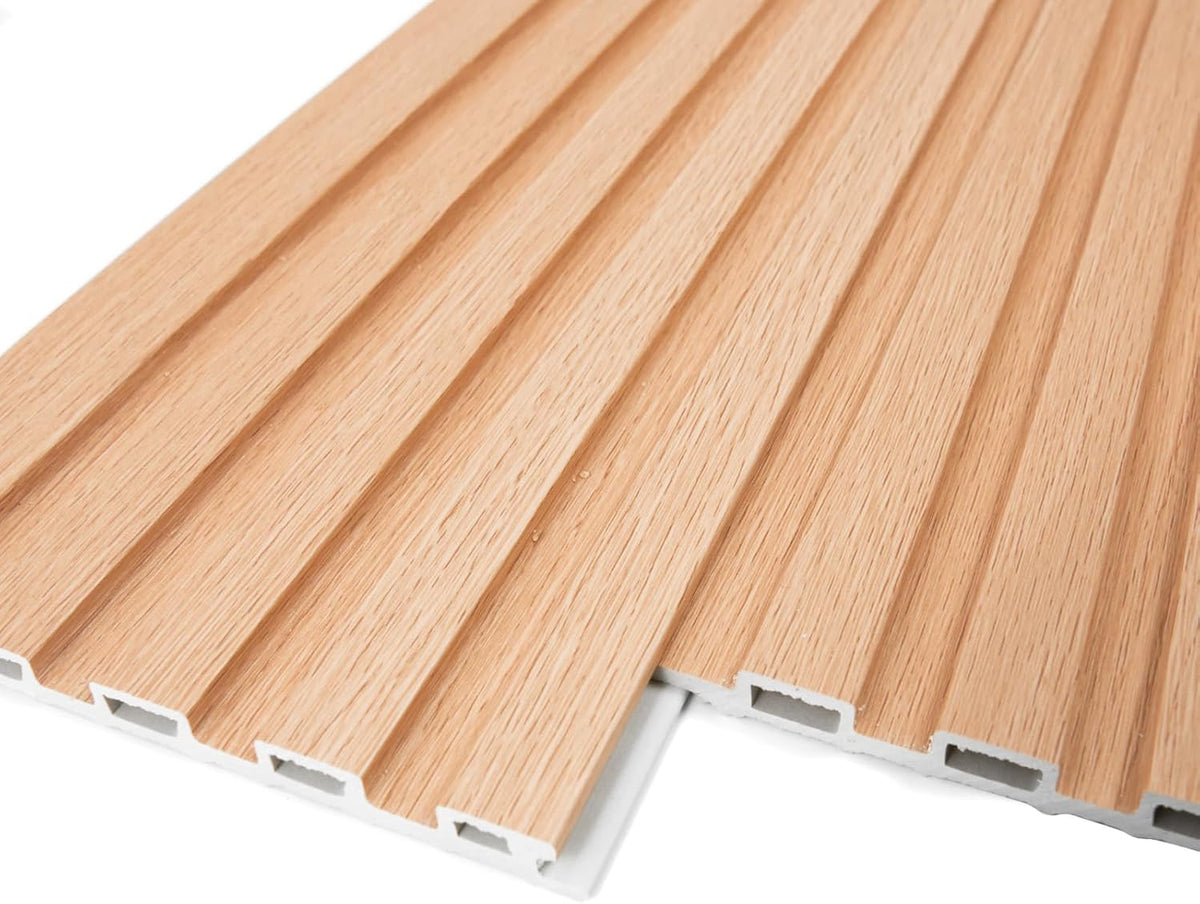 122 × 16 cm WPC Slat Wall Panels – 16 Pack, 2 Finishes