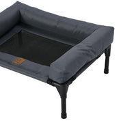 Small Elevated Pet Bed with Bolster – Grey, 62 × 46.5 × 26.7 cm