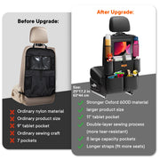 2-Pack Black Car-Seat Organisers with 11-Inch Tablet Holders