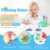 Drawing Robot for Kids-Drawing Robot with 100 Word Cards, Smart Voice Interactive Robot Drawing Toy, Drawing Interactive Montessori Educational Robot, Voice Ages 5+