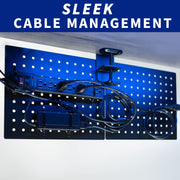 61 × 51 cm Black Clamp-On Steel Desk Pegboard & Privacy Panel