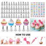 200 PCs Cake Decorating Supplies Kit for Beginners, Cake Decorating Tools, 1 Cake Turntable Stand with Piping Bags & Tips, 55 Piping Tips, 2 Spatula, Silicon Bag & Much More