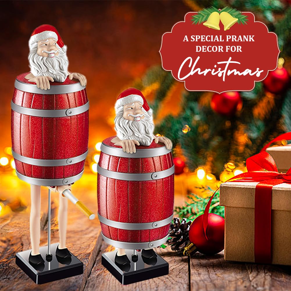 Novelty Pop-Up Santa Barrel Dispenser & Decoration