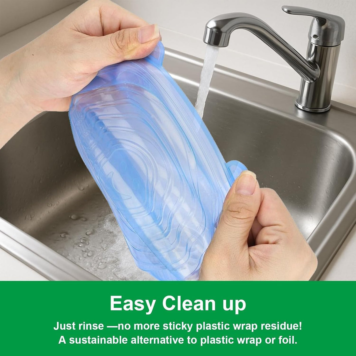 Silicone Stretch Lids 6 Pack Reusable Food Covers in Blue | Airtight & Leakproof Seal, Flexible Silicone, Fits Bowls & Containers, Kitchen Storage, Fits Fruits