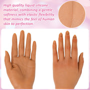 Reusable Silicone Nail Practice Hand with Clamp & 500 Tips