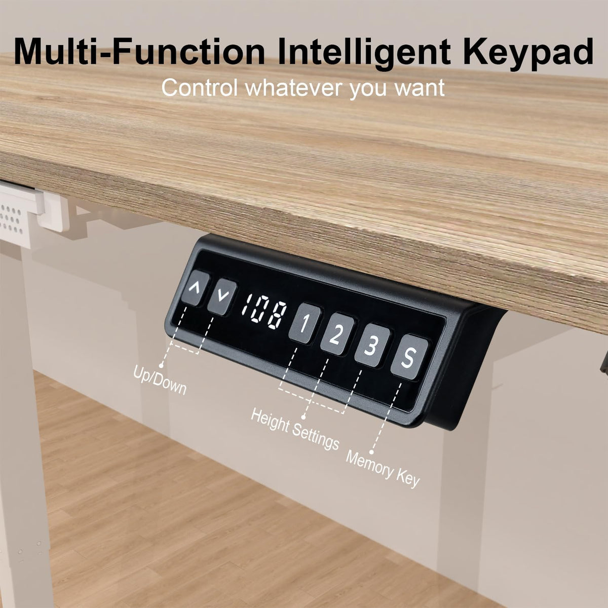 100 × 60 cm Electric Standing Desk with Drawers