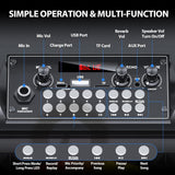 Karaoke Machine, Bluetooth Karaoke Speaker, Portable Singing Machine with 2 Wireless Microphones LED Lights for Home Party Meeting Adults Kids Supports USB/TF/AUX/REC/FM