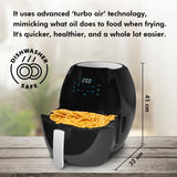 Healthy Choice 8 Litre Digital Air Fryer for Healthy Oil-Free Cooking - Multi-Use 1800W One Touch Digital Oven Cooker for Deep Frying, Roasting, Baking & Grilling - 8 Presets Cooking Programs, Black