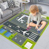Play Mat Kids Rug Carpet Playmat Extra Large Learn Have Fun Safe Road Traffic System Multi Color Study Activity Centerpiece Play Mat for Playing with Cars for Bedroom Playroom