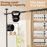 Koreal Room Divider, Curtain Rod for Wide Space Room Separation, 71-434cm(W) 122-304cm(H) Adjustable, No Drilling Tension Curtain Rods, Heavy Duty Temporary Privacy Wall Divider, Black