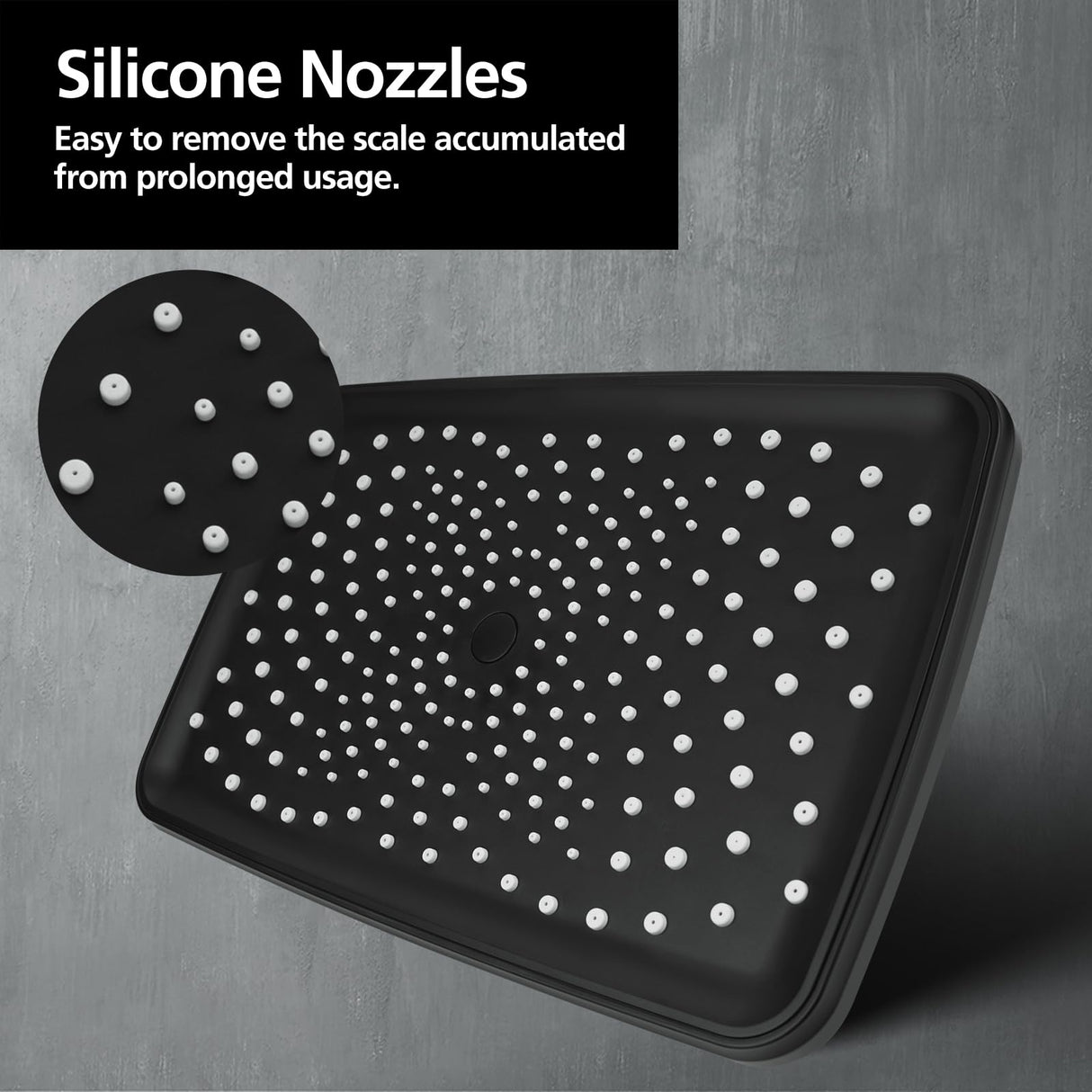 ACA International 12" Rectangle Extra Large High Pressure Shower Head Handheld Gooseneck Arm 2 in 1 Diverter Set, 3-Mode Handheld Shower Hand, Full Body Shower Set for Bathroom (Black)