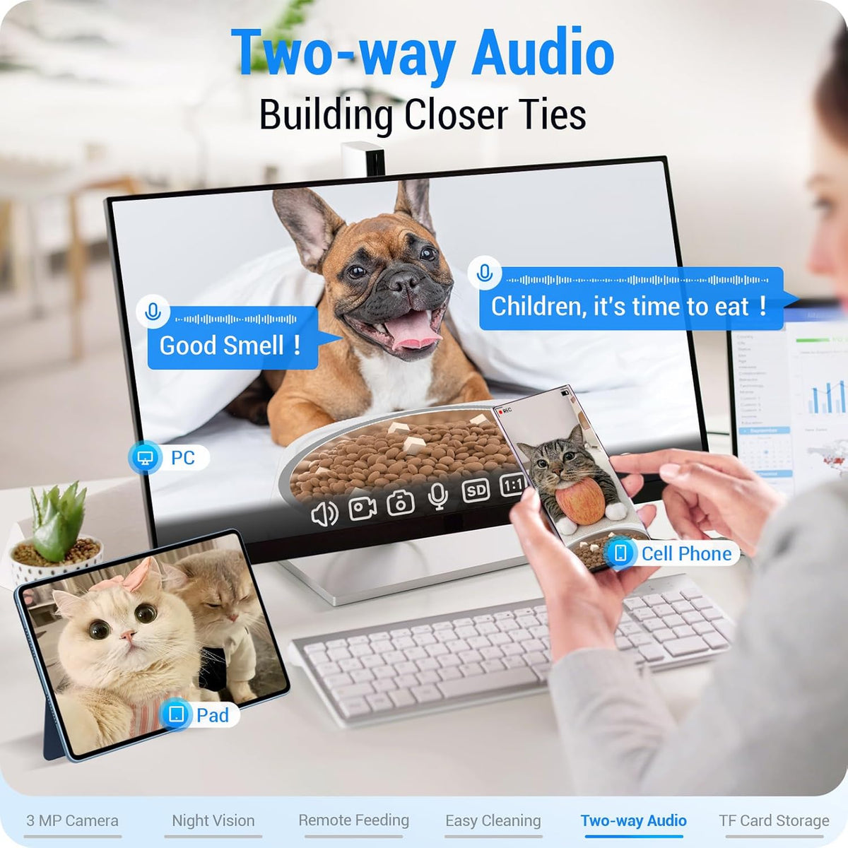 7 L Automatic Pet Feeder with 2K Camera & Dual-Band Wi-Fi