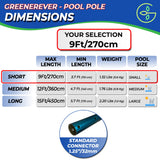 Swimming Pool Pole Telescopic Aluminum Rod for Skimmer Nets Vacuum Heads with Hoses Rakes Brushes | Adjustable Length | 1.1 mm Commercial Thick Pole | Ribbed Finish Blue 270 cm