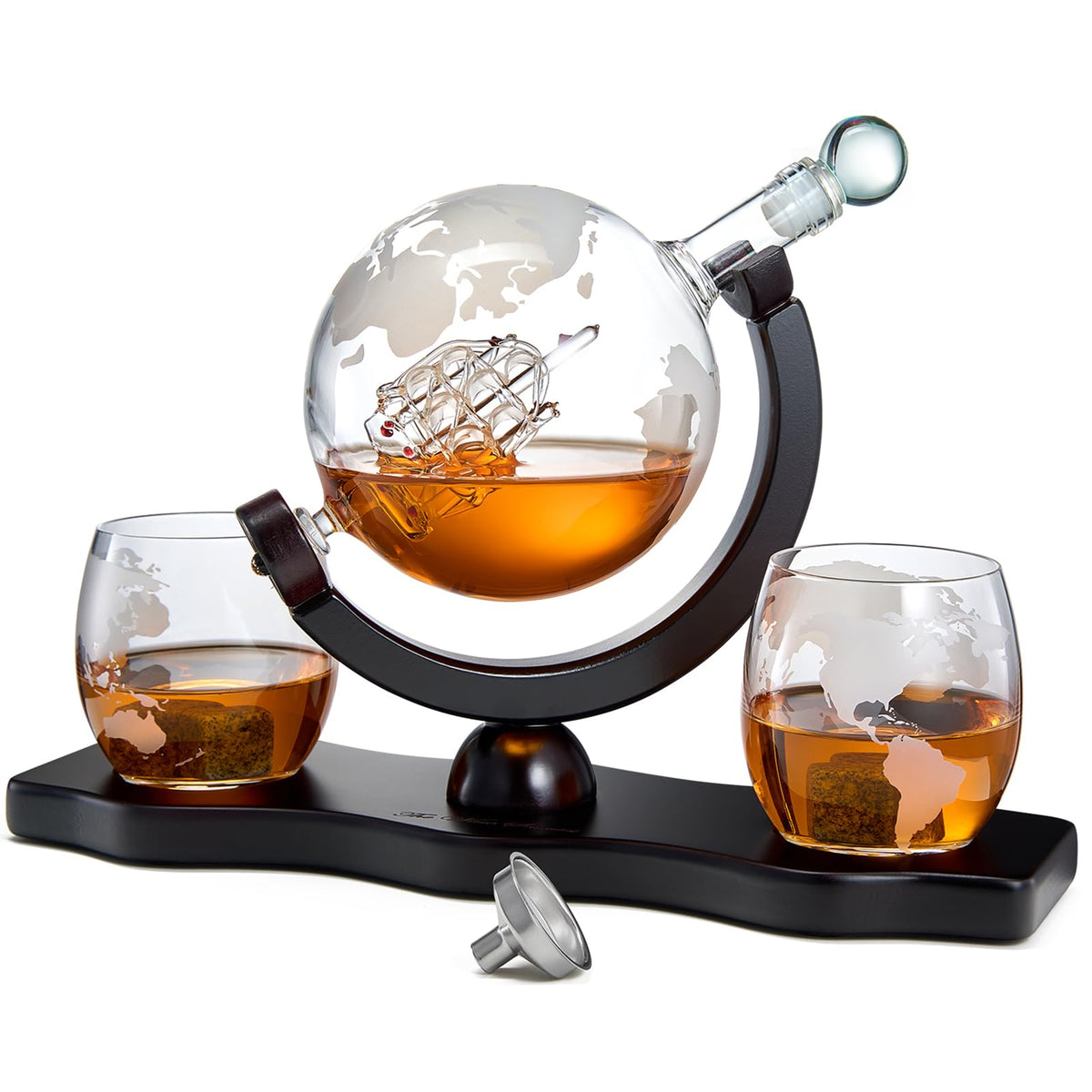 850 ml Globe Whisky Decanter Set with Globe Glasses
