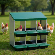 Chicken Nesting Box, Double Layer 6 Hole Metal Chicken Hen Laying Boxes with Roll Away Egg Collection & Perch, Poultry Nest House Egg Brooder Coop for Hens/Goose/Duck