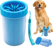 Silicone Dog Paw-Cleaning Cup with 3 Absorbent Towels