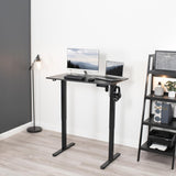 VIVO Electric Height Adjustable 102cm x 61cm Stand Up Desk, Complete Standing Workstation with Memory Controller, Black 2 Part Top, Black Frame, DESK-EP40TB