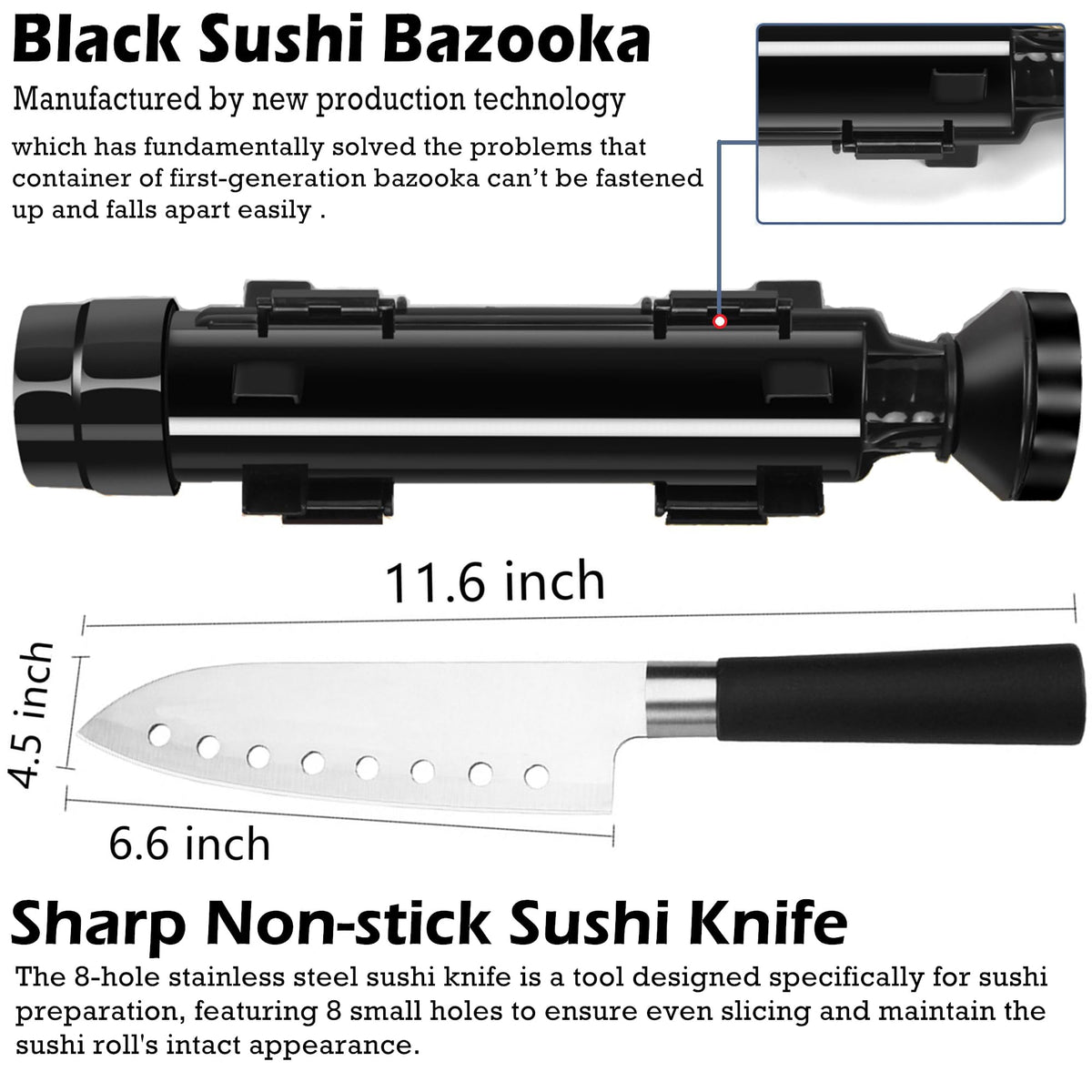 All-in-One Sushi-Making Kit with Bazooka, Mats & Knife