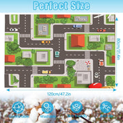 Play Mat Kids Rug Carpet Playmat Extra Large Learn Have Fun Safe Road Traffic System Multi Color Study Activity Centerpiece Play Mat for Playing with Cars for Bedroom Playroom