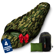 Mummy Sleeping Bag with Pillow & Compression Carry Bag