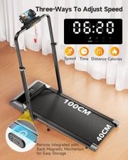 Walking Pad Treadmill with Incline 12%, Alloy Folding Treadmill with Adjustable Handle Bar for Home/Office, Under Desk Treadmills Walking Pad with App, Mute Control