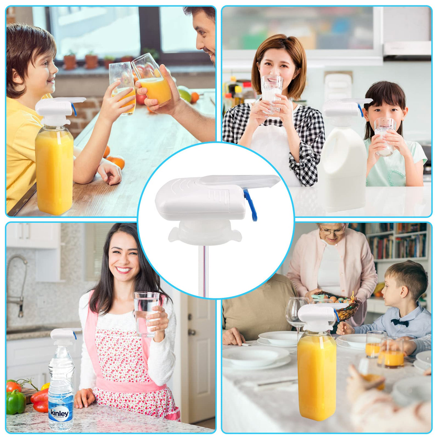 2 Pack Drink Dispenser, Milk Dispenser, Electric Tap, Automatic Drink Dispenser, One-Handed Operation, Can Prevent Milk and Beer From Overflowing, Suitable for Outdoor and Home Kitchens