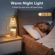 Engpure Candle Warmer Lamp - Candle Warmer Lamp with Timer and Dimmer Adjustable Height,Electric Wax Melt Warmer with 2 Bulbs for Scented Jar Candles Home Decor