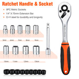 Home Tool Set, 219-Piece Basic Household Repairing Tool Kit With 13-Inch Large Opening Tool Bag, Orange General Hand Tools Set, Great Gifts for Homeowner Beginners DIY