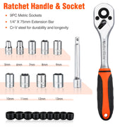 Home Tool Set, 219-Piece Basic Household Repairing Tool Kit With 13-Inch Large Opening Tool Bag, Orange General Hand Tools Set, Great Gifts for Homeowner Beginners DIY