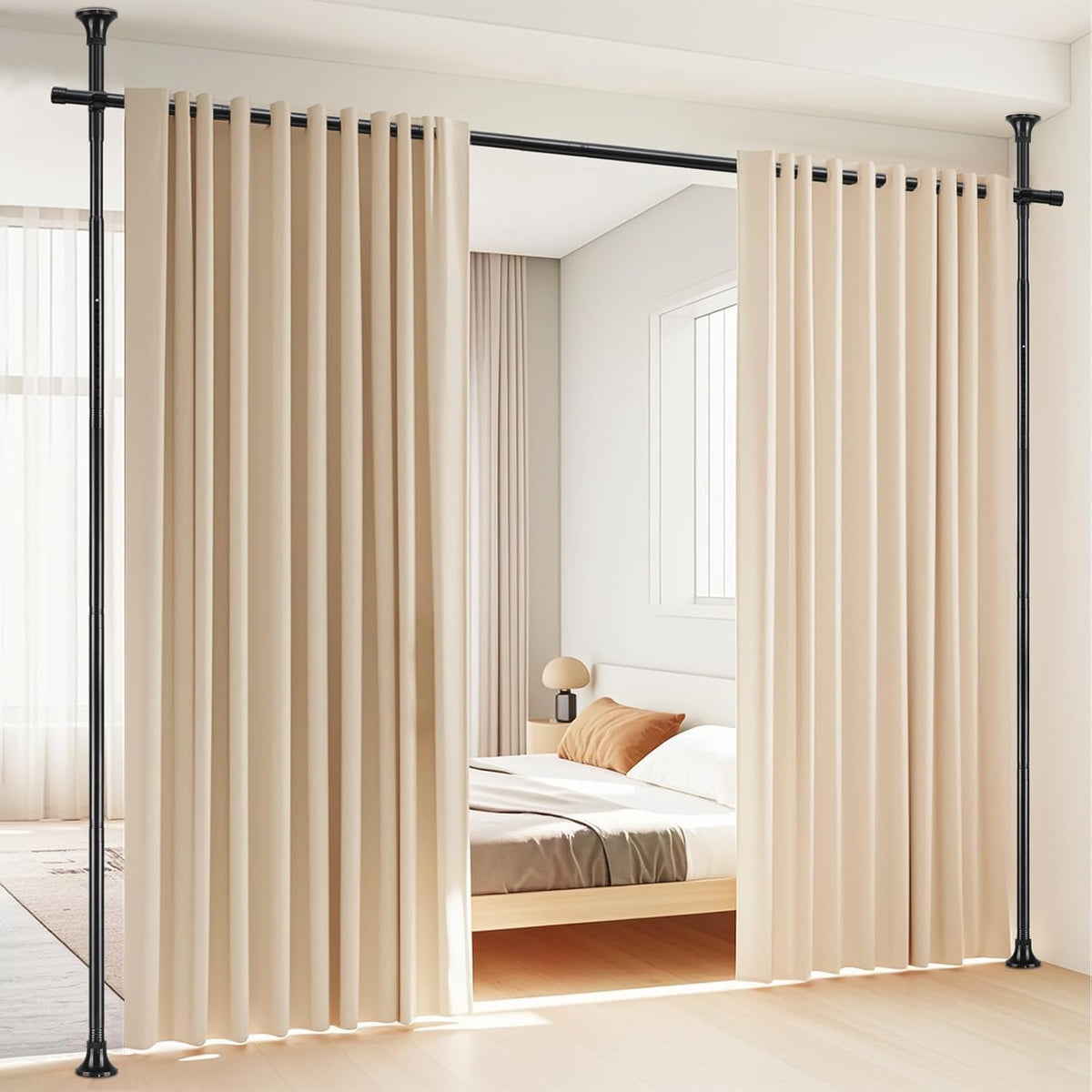 122–305 cm No-Drill Tension Room Divider Rod – 3 Options