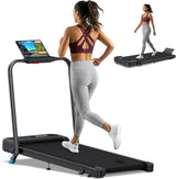WELLFIT 3 in 1 Foldable Walking Pad, Under Desk Treadmill with APP, Portable Treadmills for Home, Walking Pad Treadmill with Safety Handle Bar, 140 KG Capacity, Console and Mute Remote Control