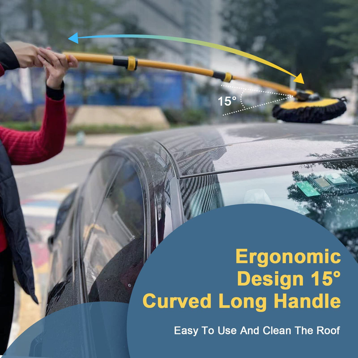 5-Piece Telescopic Chenille Car Wash Brush Kit – 20–41in