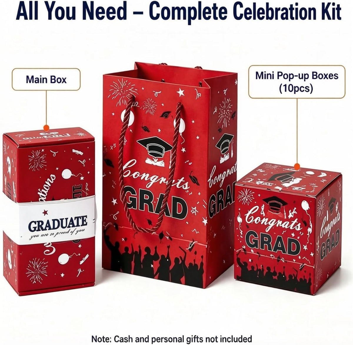 2026 Graduation Pop-Up Surprise Gift Box – Red or Blue