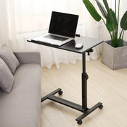 Black Adjustable Rolling Overbed & Sofa-Side Table