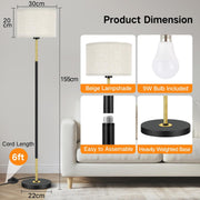 LED Modern Dimmable Standing Floor Lamp with Remote & APP Control