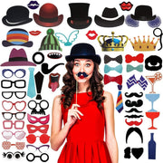 58-Piece Party Photo-Booth Prop Set