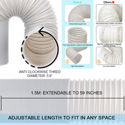 15 cm Portable-AC Exhaust Hose & Adjustable Window Vent Kit