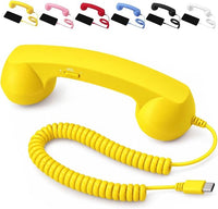 Retro USB-C Wired Phone Handset with Microphone & Volume Control