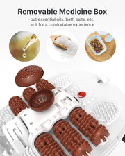 Foot Spa Bath Massager, Motorized Foot Spa with Heat and Massage and Jets,Powerful Bubble Jets with Infrared,Shiatsu Foot Spa Massager Corn Rollers,Relieve Feet Muscle Pain
